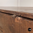 Italian antique wooden chest with inlay decorations and folding top, early 1800s