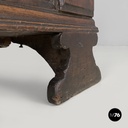 Italian antique wooden chest with inlay decorations and folding top, early 1800s