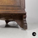 Italian antique wooden chest with inlay decorations and folding top, early 1800s