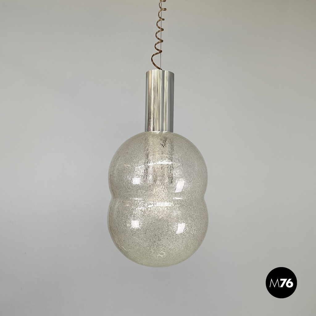 Italian mid-century modern Glass Chandelier Bilobo by Tobia Scarpa Flos, 1960s