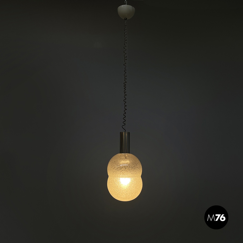 Italian mid-century modern Glass Chandelier Bilobo by Tobia Scarpa Flos, 1960s