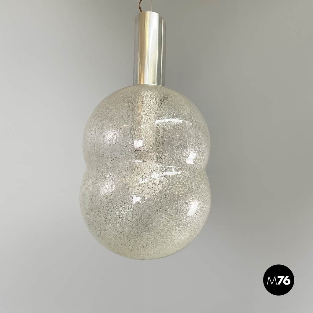Italian mid-century modern Glass Chandelier Bilobo by Tobia Scarpa Flos, 1960s