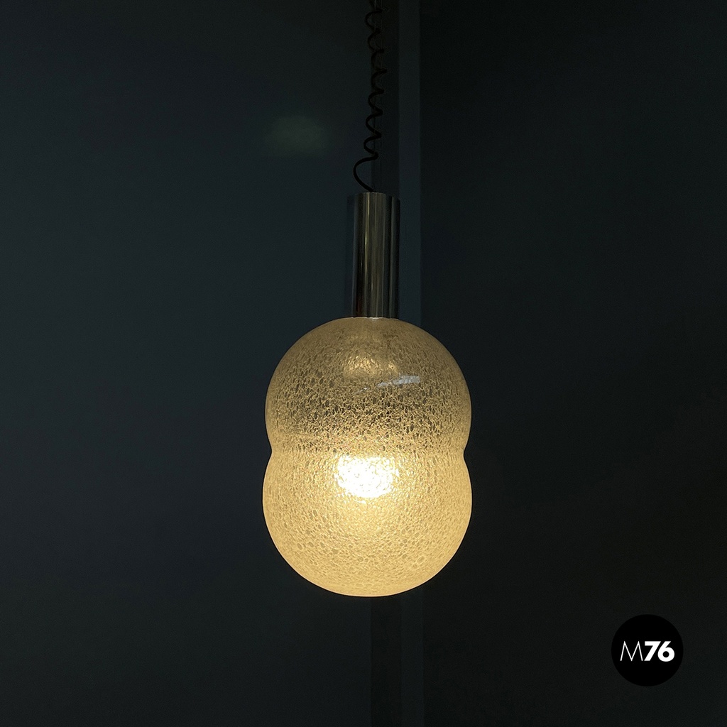 Italian mid-century modern Glass Chandelier Bilobo by Tobia Scarpa Flos, 1960s