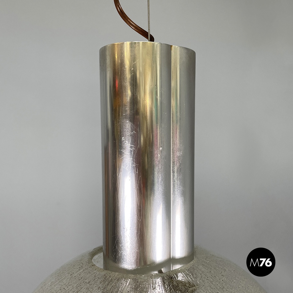 Italian mid-century modern Glass Chandelier Bilobo by Tobia Scarpa Flos, 1960s