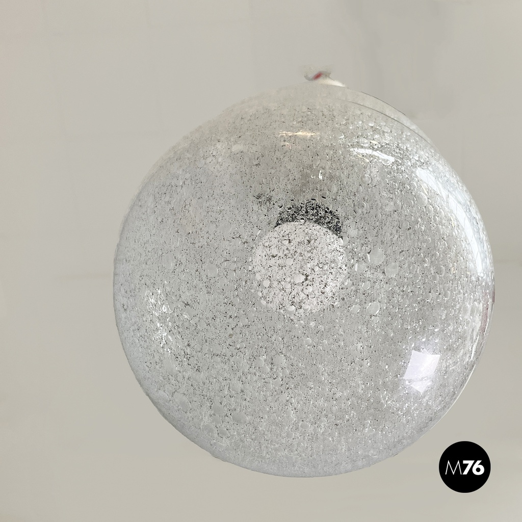 Italian mid-century modern Glass Chandelier Bilobo by Tobia Scarpa Flos, 1960s