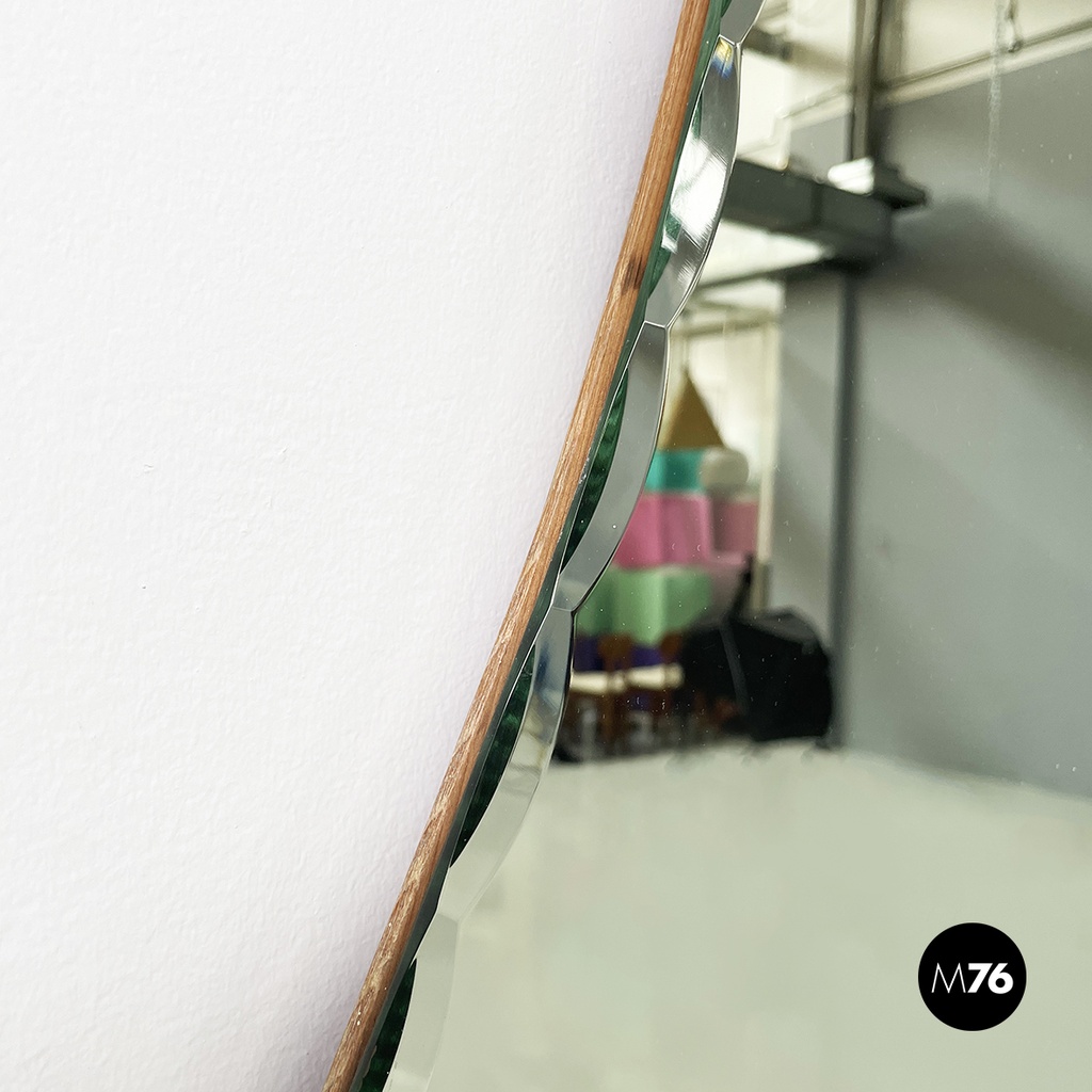 Italian mid-century modern Wall mirror with iron curl details, 1960s