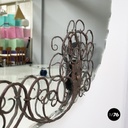 Italian mid-century modern Wall mirror with iron curl details, 1960s