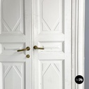 Italian Double swing door entirely in white wood, early 1900s