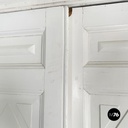 Italian Double swing door entirely in white wood, early 1900s