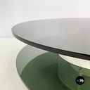 Italian space age Coffee table with lamp in smoked glass and plexiglass, 1970s