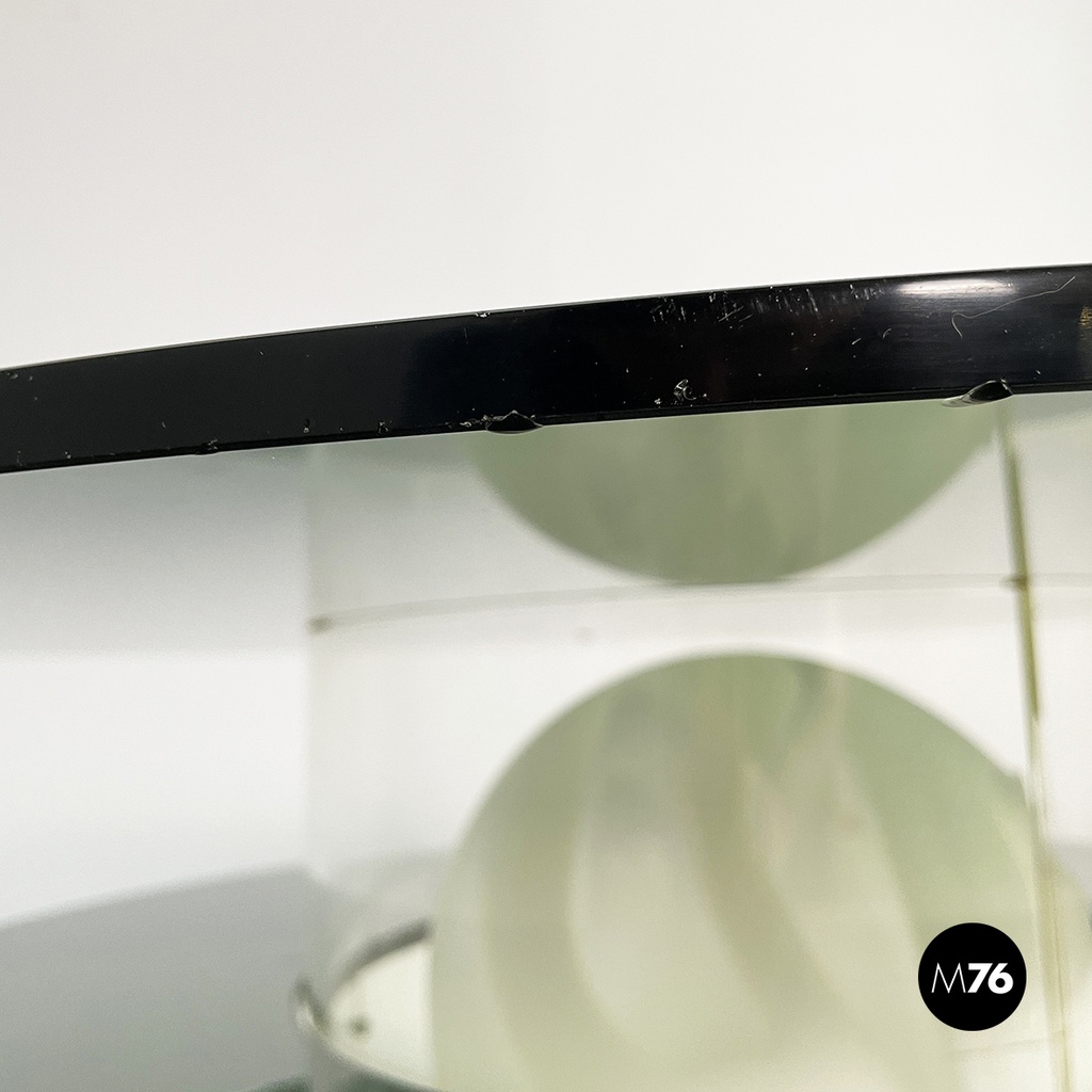 Italian space age Coffee table with lamp in smoked glass and plexiglass, 1970s