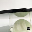 Italian space age Coffee table with lamp in smoked glass and plexiglass, 1970s