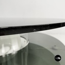 Italian space age Coffee table with lamp in smoked glass and plexiglass, 1970s