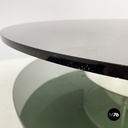 Italian space age Coffee table with lamp in smoked glass and plexiglass, 1970s