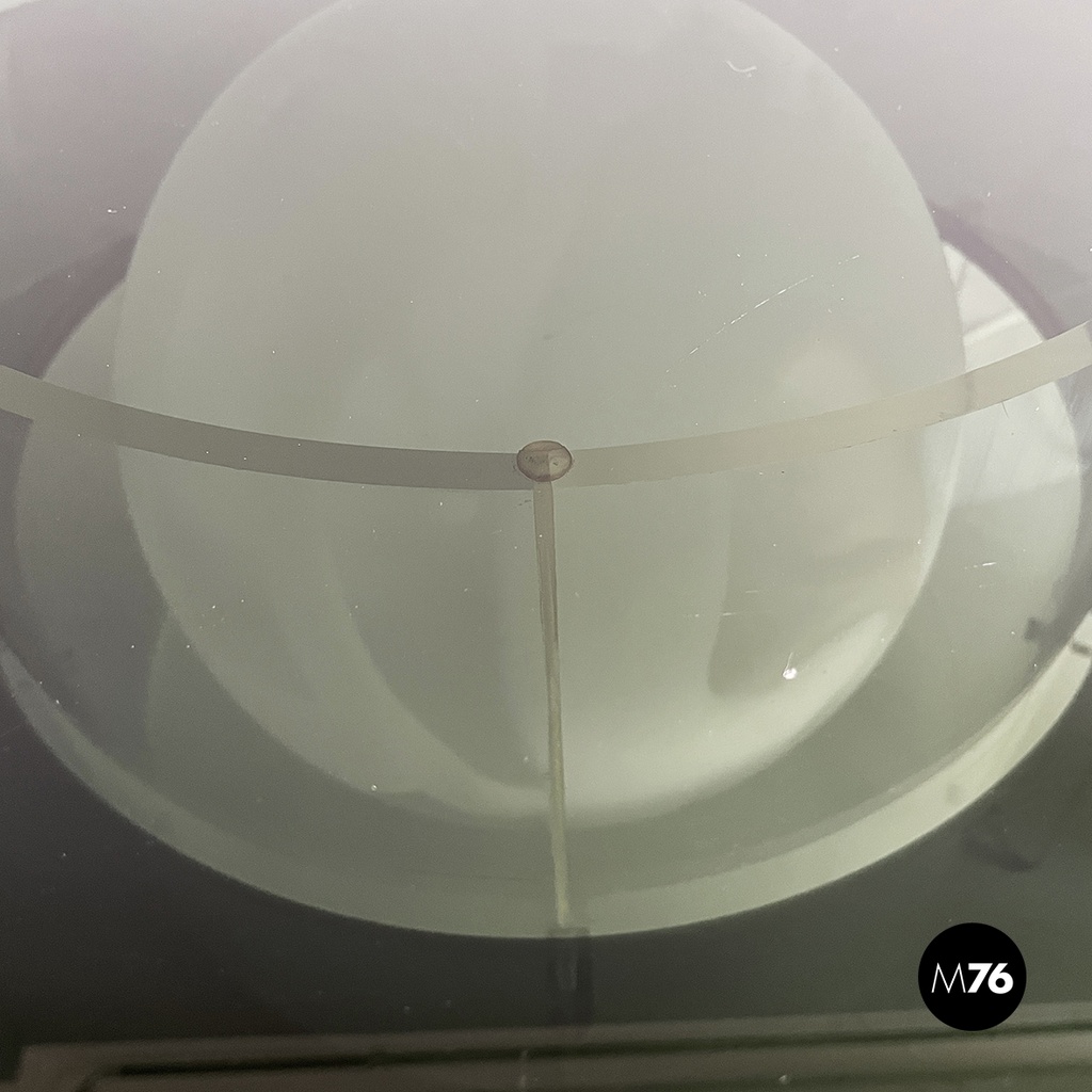 Italian space age Coffee table with lamp in smoked glass and plexiglass, 1970s