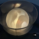 Italian space age Coffee table with lamp in smoked glass and plexiglass, 1970s