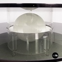 Italian space age Coffee table with lamp in smoked glass and plexiglass, 1970s