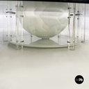 Italian space age Coffee table with lamp in smoked glass and plexiglass, 1970s