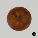 Italian antique wooden round coffee table with inlay decorations, early 1900s