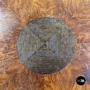 Italian antique wooden round coffee table with inlay decorations, early 1900s