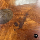 Italian antique wooden round coffee table with inlay decorations, early 1900s