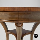 Italian antique wooden round coffee table with inlay decorations, early 1900s