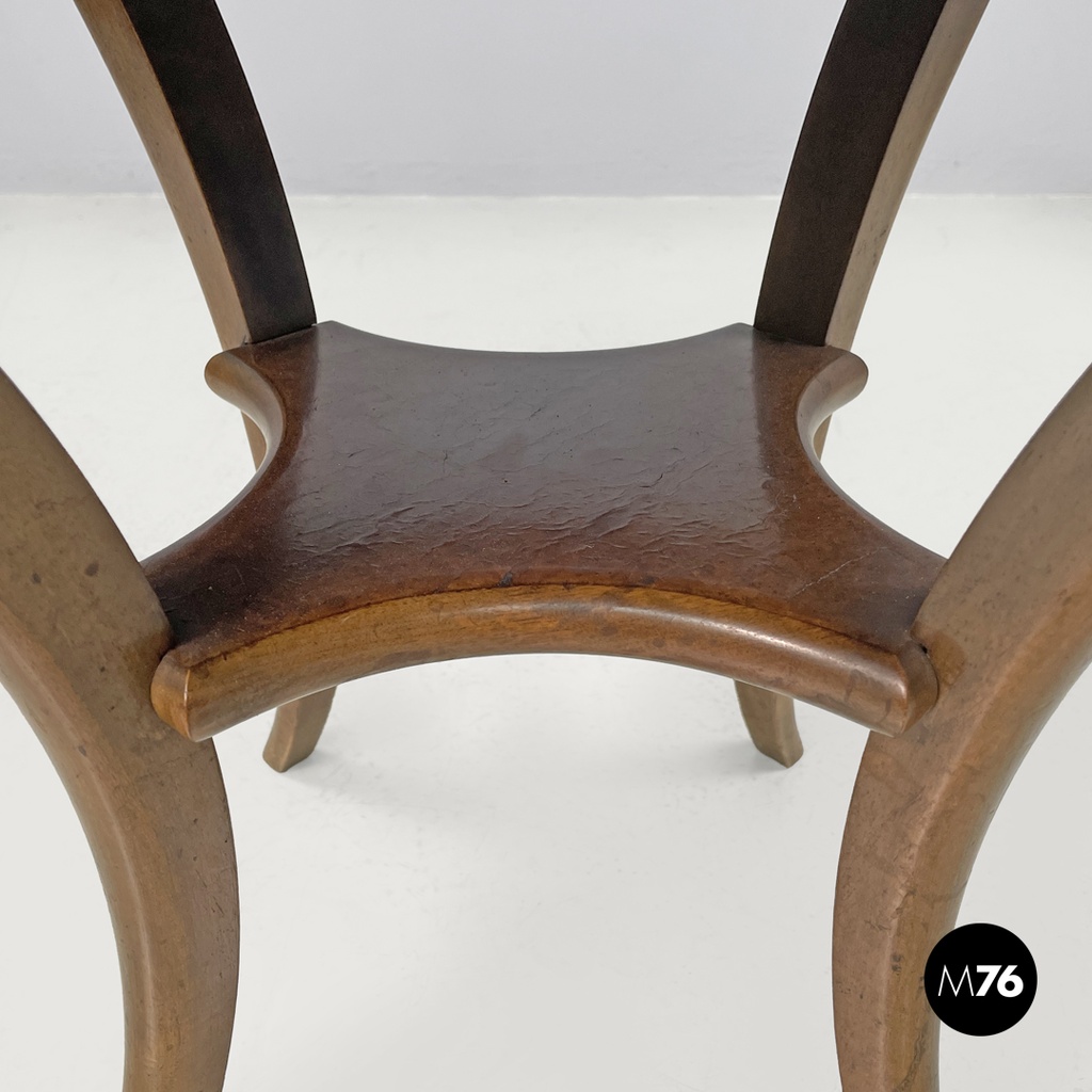 Italian antique wooden round coffee table with inlay decorations, early 1900s