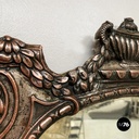 Italian finely crafted oval wall mirror in silvered copper, early 1900s