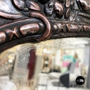 Italian finely crafted oval wall mirror in silvered copper, early 1900s