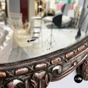 Italian finely crafted oval wall mirror in silvered copper, early 1900s