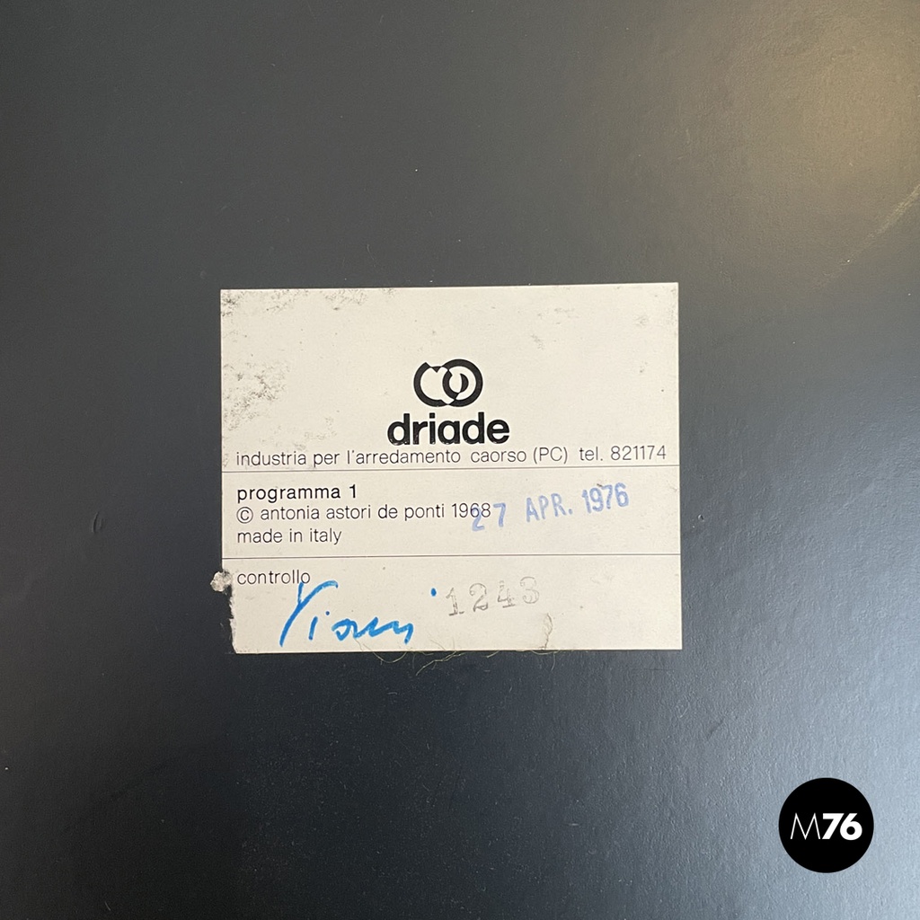 Italian modern modular bookcase Programma 1 Antonia Astori De Ponti Driade 1970s