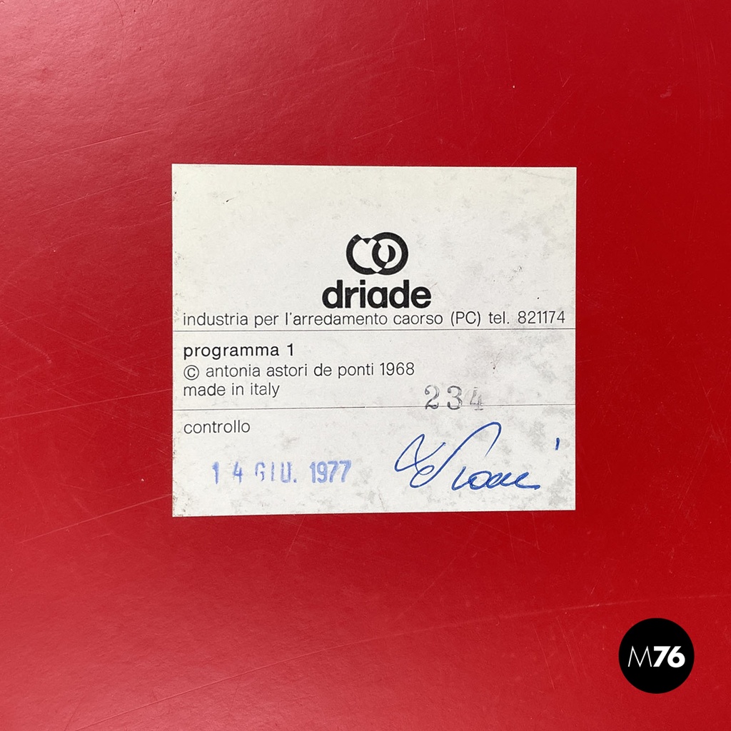 Italian modern modular bookcase Programma 1 Antonia Astori De Ponti Driade 1970s