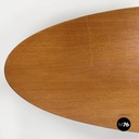 Italian mid-century modern Oval coffee table in wood and black metal, 1960s