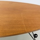 Italian mid-century modern Oval coffee table in wood and black metal, 1960s