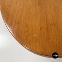 Italian mid-century modern Oval coffee table in wood and black metal, 1960s