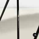 Italian mid-century modern Oval coffee table in wood and black metal, 1960s