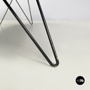 Italian mid-century modern Oval coffee table in wood and black metal, 1960s