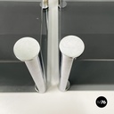 Italian modern Coffee tables in smoked glass and chromed metal, 1980s