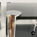 Italian modern Coffee tables in smoked glass and chromed metal, 1980s