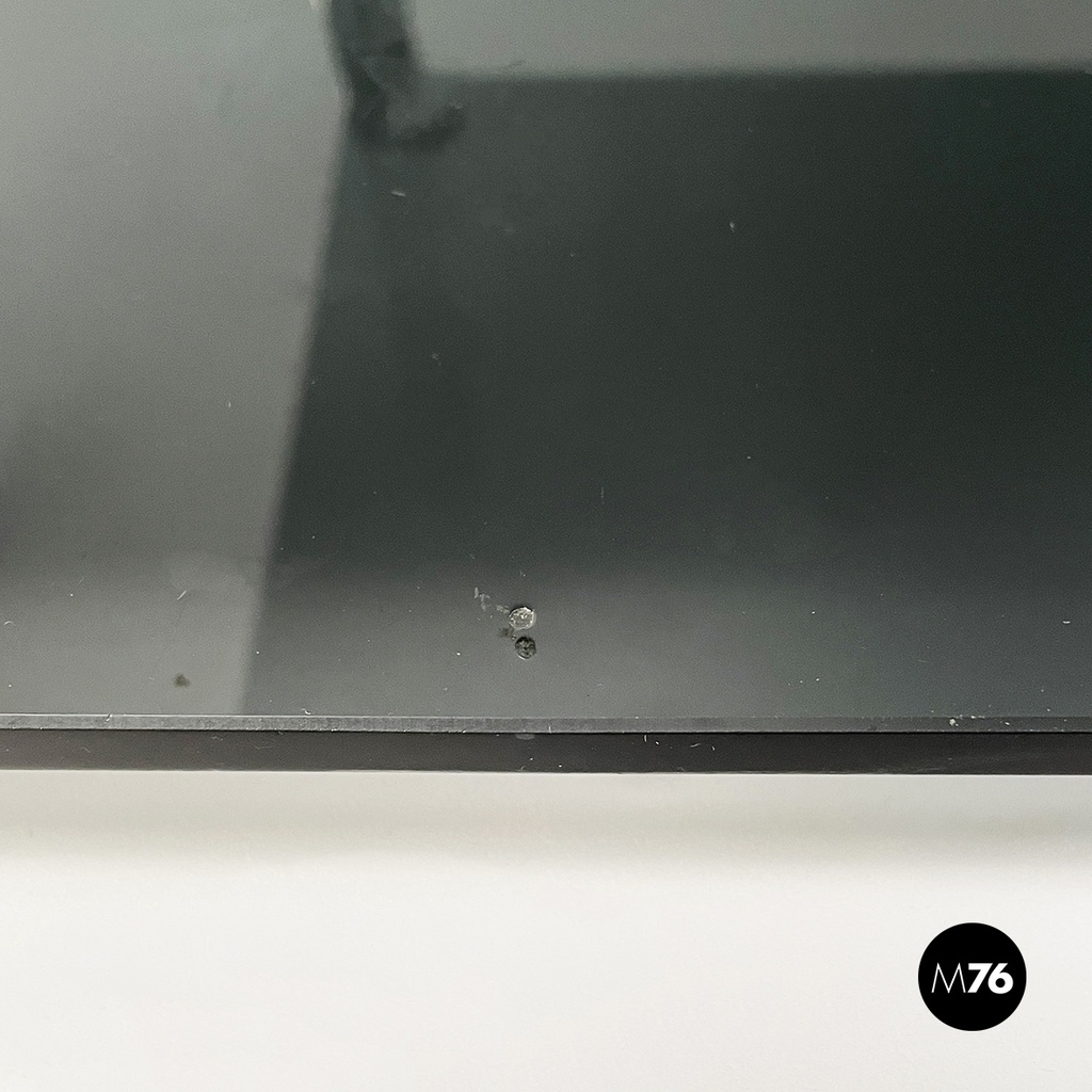 Italian modern Coffee tables in smoked glass and chromed metal, 1980s