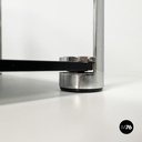 Italian modern Coffee tables in smoked glass and chromed metal, 1980s