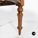 Italian antique wood and colored striped silk chairs, 1850s