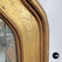 Italian antique rectangular wall mirror decorated gold leaf wood frame, 1850s