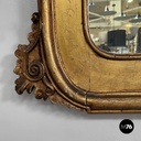 Italian antique rectangular wall mirror decorated gold leaf wood frame, 1850s