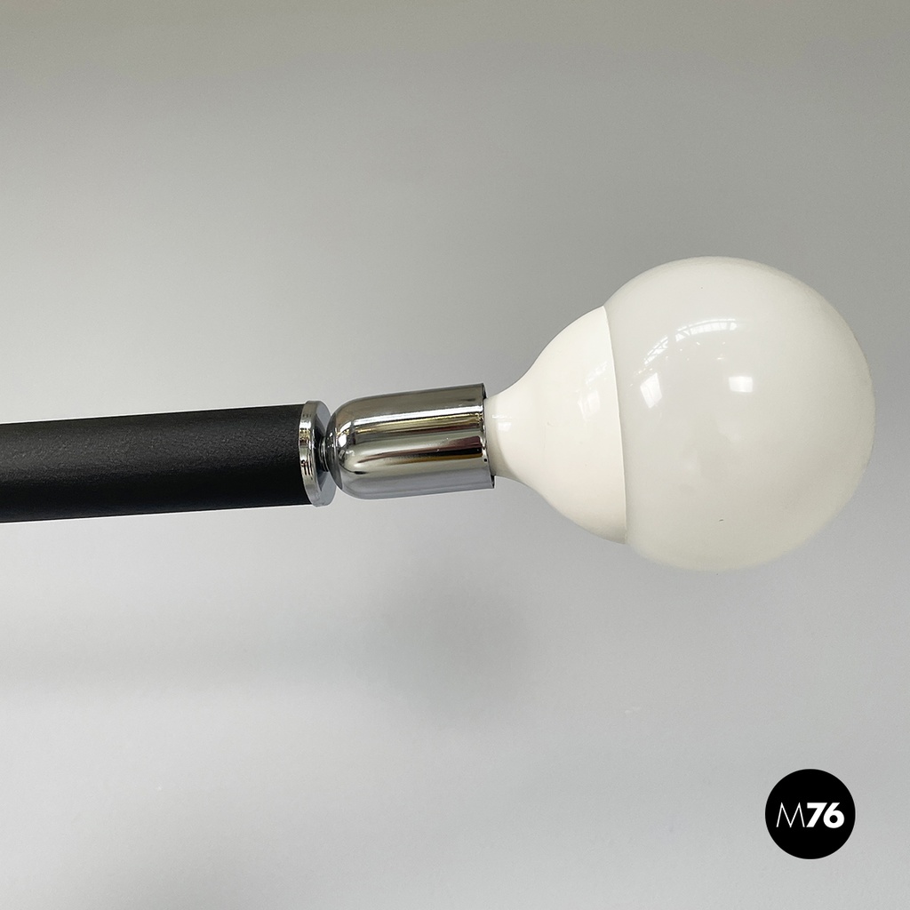 Italian modern Black embossed metal floor lamp by Tito Agnoli Bieffeplast, 1970s