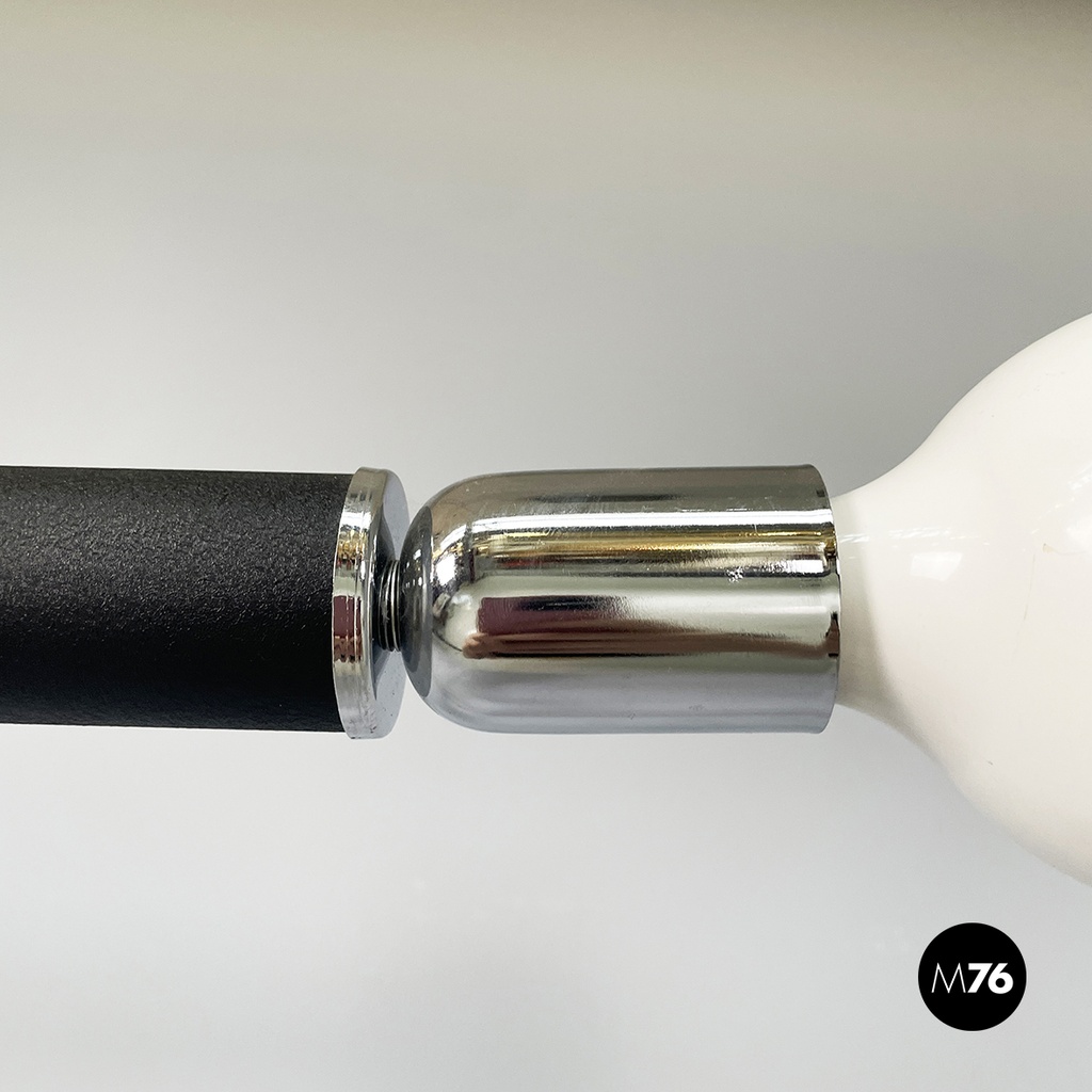 Italian modern Black embossed metal floor lamp by Tito Agnoli Bieffeplast, 1970s