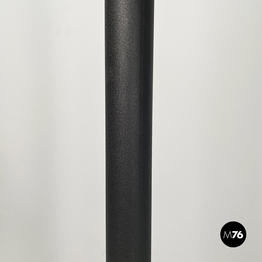 Italian modern Black embossed metal floor lamp by Tito Agnoli Bieffeplast, 1970s