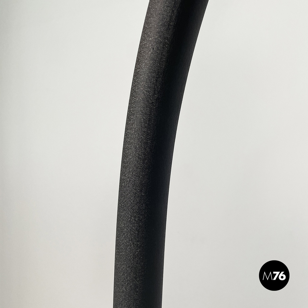 Italian modern Black embossed metal floor lamp by Tito Agnoli Bieffeplast, 1970s