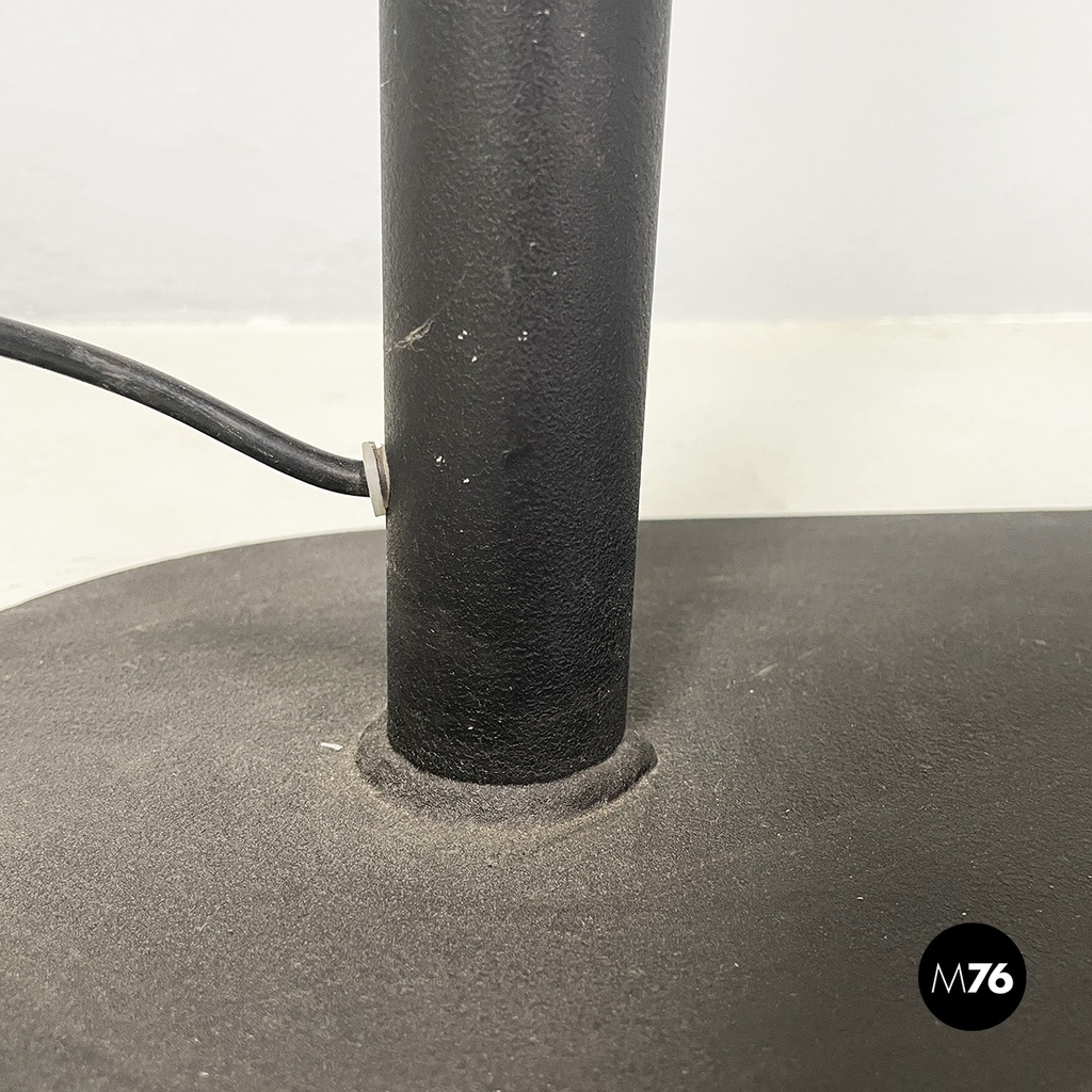 Italian modern Black embossed metal floor lamp by Tito Agnoli Bieffeplast, 1970s