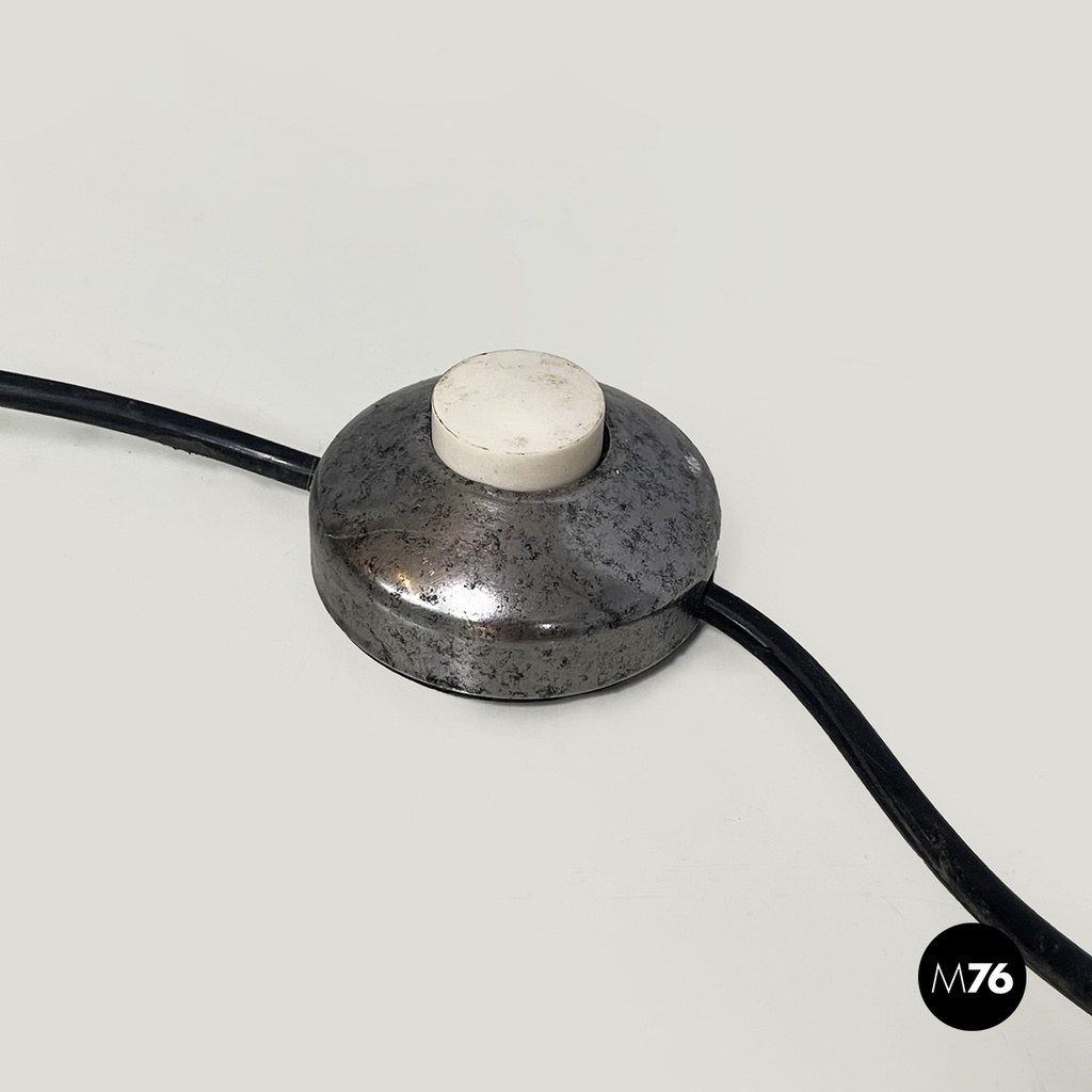 Italian modern Black embossed metal floor lamp by Tito Agnoli Bieffeplast, 1970s